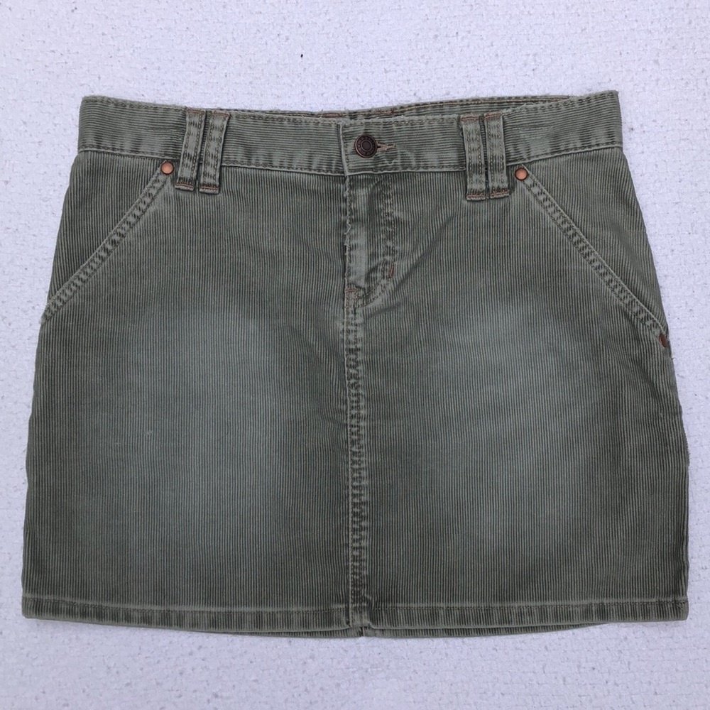 Old Navy olive green corduroy mini skirt
